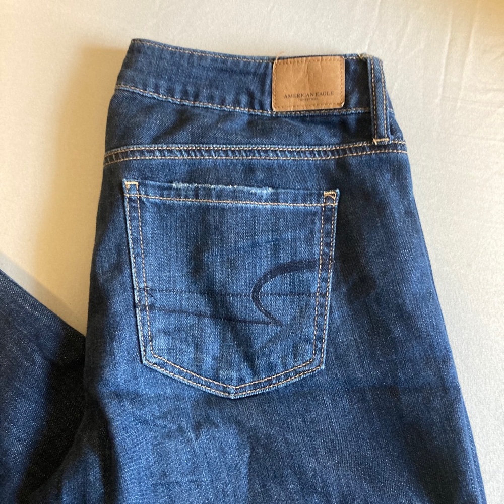American Eagle Tomgirl Jeans Dark Wash Size 4 - Picture 2 of 7